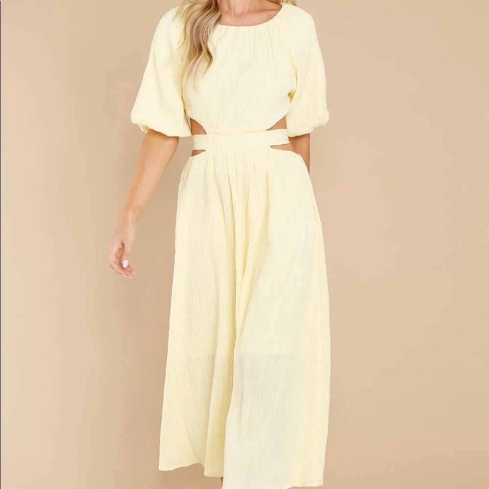 Red Dress Boutique Yellow Cut Out Midi